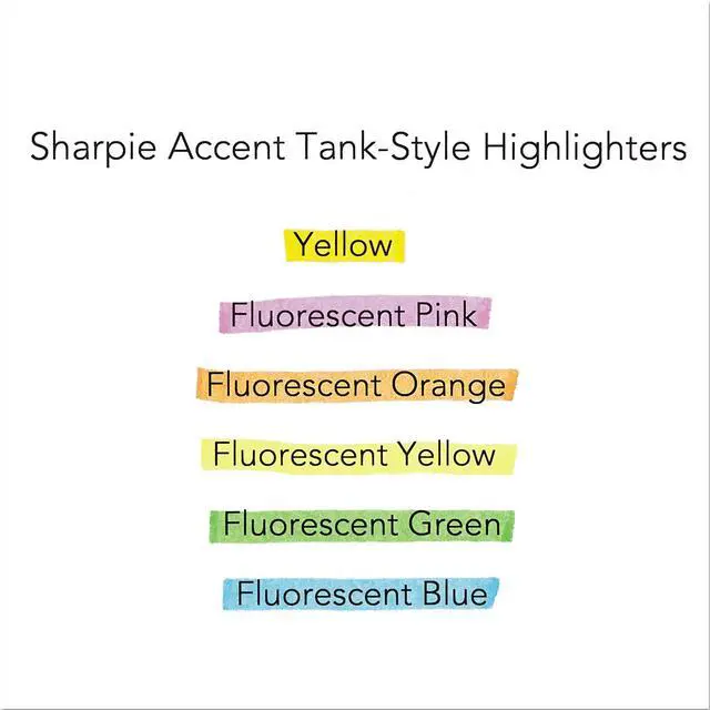 Alt view image 11 of 11 - SHARPIE 25053 Smear Guard Highlighter Set, Chisel Tip Fluorescent Colors PK12