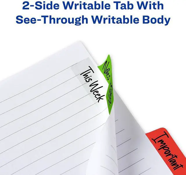 Alt view image 9 of 11 - Avery Ultra Tabs Repositionable Tabs 2.5 x 1 Primary:Green Red Yellow Blue 24/Pk 74768