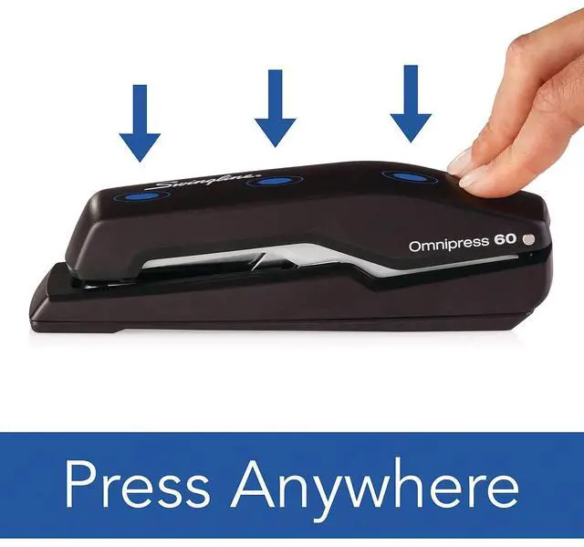 Alt view image 6 of 8 - Rapid Supreme Omnipress SO60 Heavy-Duty Full Strip Stapler Black/Gray 5000590
