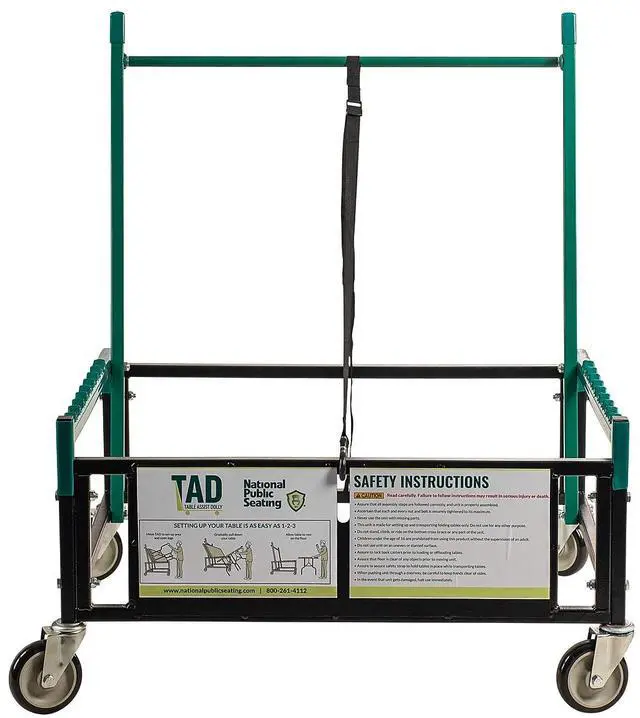 Alt view image 3 of 7 - NPS Table Assist Dolly - 1,000 lb Capacity - 38 x 30 x 44.5  Black/Green  TAD