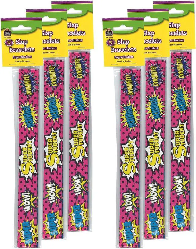 Alt view image 2 of 4 - TEACHER CREATED RESOURCES (6 PK) SLAP BRACELETS SUPERHERO