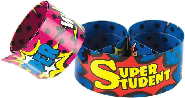 Alt view image 3 of 4 - TEACHER CREATED RESOURCES (6 PK) SLAP BRACELETS SUPERHERO