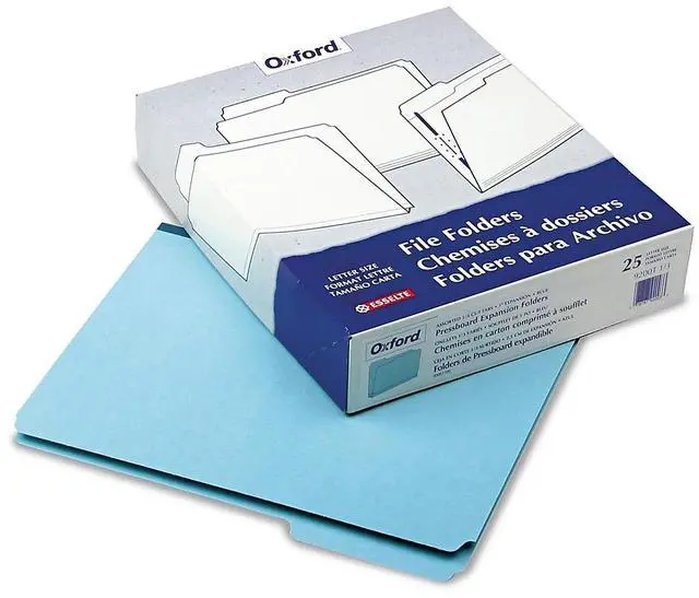 Alt view image 2 of 4 - Pendaflex Pressboard Expanding File Folders 1/3 Cut Top Tab Letter Blue 25/Box 9200T13
