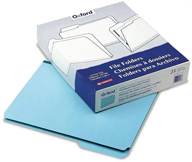Alt view image 4 of 4 - Pendaflex Pressboard Expanding File Folders 1/3 Cut Top Tab Letter Blue 25/Box 9200T13