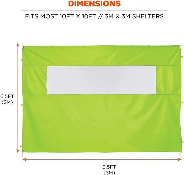 Alt view image 2 of 4 - Ergodyne SHAX 6092 Pop-Up Tent Sidewall with Mesh Window Lime (12989)