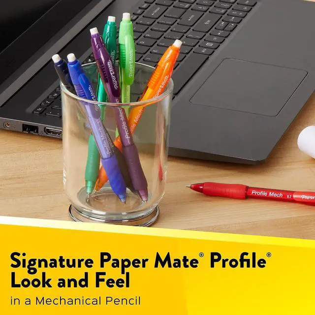 Alt view image 3 of 8 - Paper Mate Profile Mech Mechanical Pencil 0.7mm #2 Medium Lead 8/Pack (2105705)