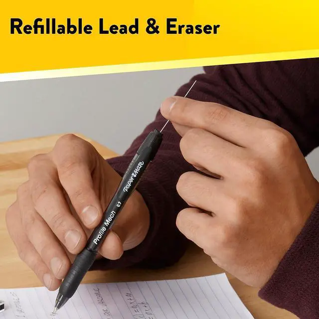 Alt view image 4 of 8 - Paper Mate Profile Mech Mechanical Pencil 0.7mm #2 Medium Lead 8/Pack (2105705)