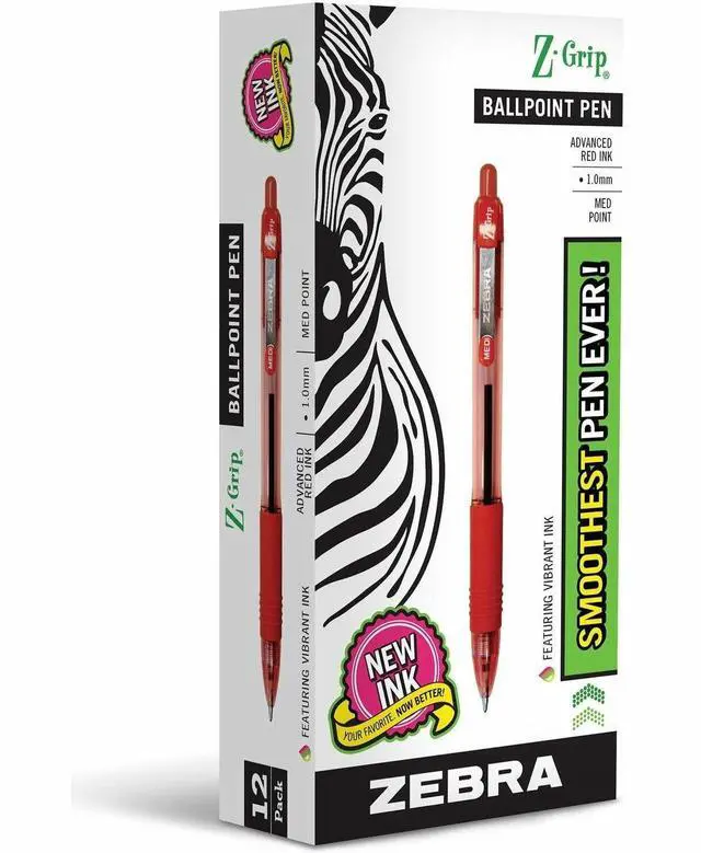 Alt view image 3 of 4 - Zebra Ballpoint Pen Retractable 1.0mm Med.Pt 1DZ CL/Red Ink 22230