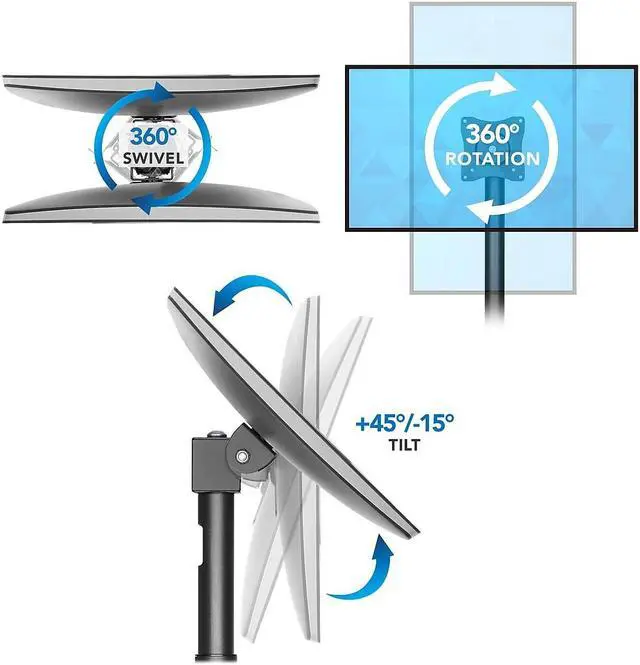 Alt view image 9 of 13 - Mount-It! Adjustable POS Monitor Mount Up to 23" Black (MI-3796)