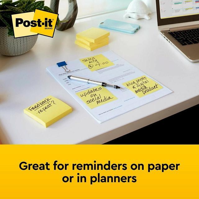 Alt view image 9 of 12 - Post-it Notes 3  x 3  Canary Yellow 1 Pad 394221