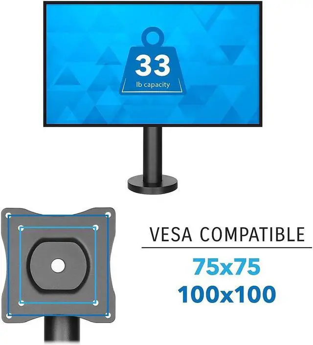Alt view image 11 of 13 - Mount-It! Adjustable POS Monitor Mount Up to 23" Black (MI-3796)