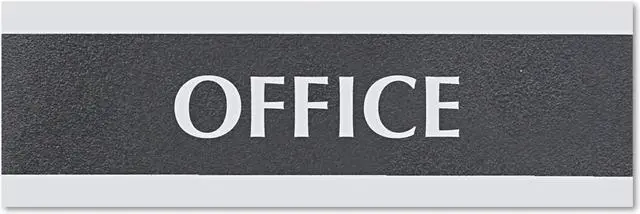 Alt view image 5 of 6 - Century Series Office Sign OFFICE 9 x 3 Black/Silver 4762