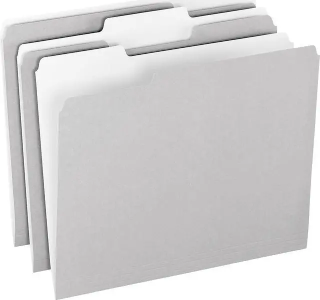 Alt view image 2 of 3 - Pendaflex 1521/3GRA Two-Tone File Folders- 1/3 Cut- Top Tab- Letter- Gray/Light Gray- 100/Box