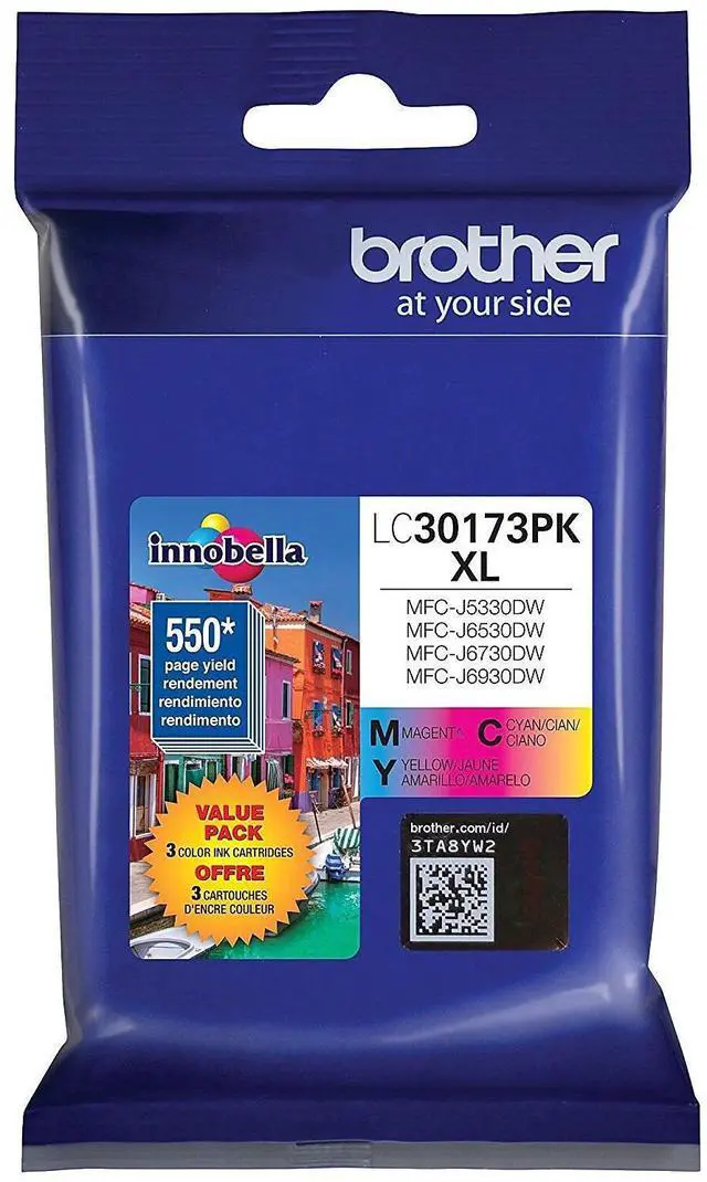 Alt view image 11 of 11 - Brother LC30173PK High Yield Ink Cartridge - Combo Pack - Cyan/Magenta/Yellow