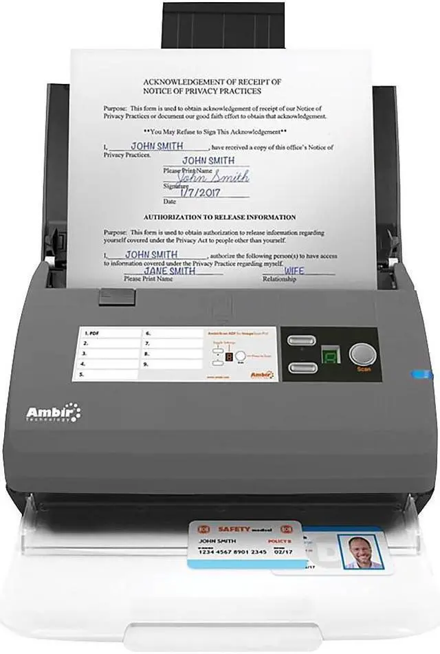 Alt view image 8 of 10 - Ambir ImageScan Pro 830ix Sheetfed Scanner - 600 dpi Optical