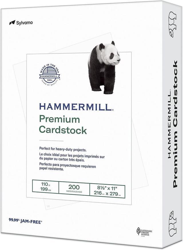 Hammermill Premium 110 lb. Cardstock Paper 8.5 x 11 White 200 Sheets/Ream  (168380R) 