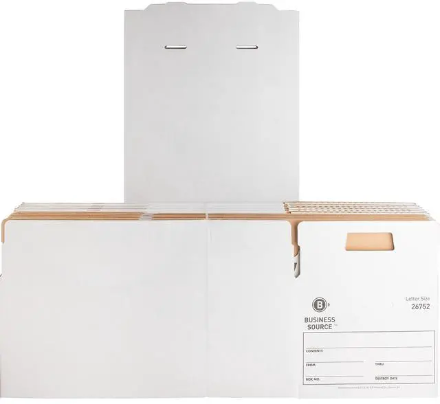 Alt view image 6 of 8 - Business Source Storage Boxes Ltr 500 lb 12"x24"x10" 12/CT White 26752