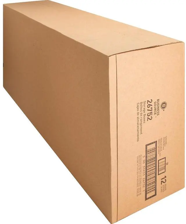 Alt view image 7 of 8 - Business Source Storage Boxes Ltr 500 lb 12"x24"x10" 12/CT White 26752