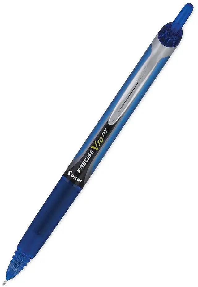 Alt view image 6 of 6 - Pilot V10RT Retractable Roller Ball Pen Bold 1 mm Blue Ink/Barrel Stand 13453