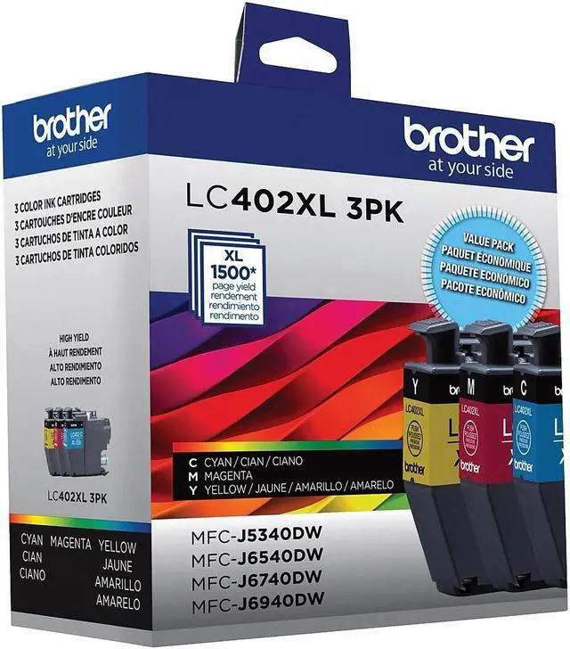 Alt view image 6 of 9 - Brother Original High Yield Ink Cartridge Cyan Magenta Yellow 3 Pack LC402XL3PKS