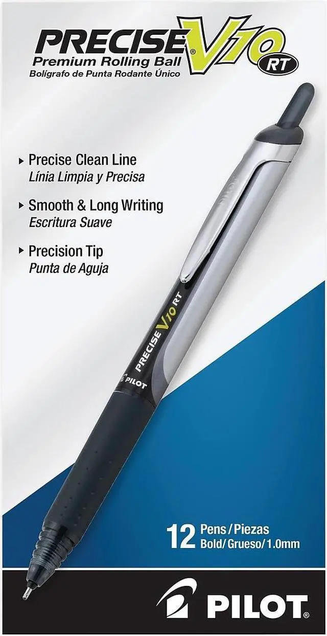 Alt view image 3 of 5 - Pilot Retractable Roller Ball Pen Bold 1 mm Black Ink/Barrel Stand 13450