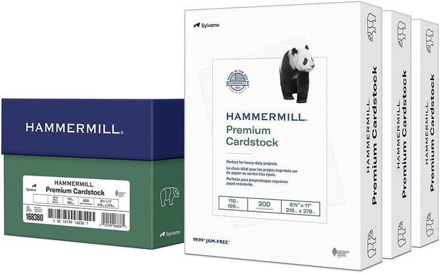 Hammermill Premium 110 lb. Cardstock Paper 8.5 x 11 White 600  Sheets/Carton (168380) 