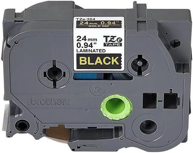 Alt view image 10 of 17 - Brother TZe-354 Labelling Tape Cassette - Gold on Black, 24mm wide