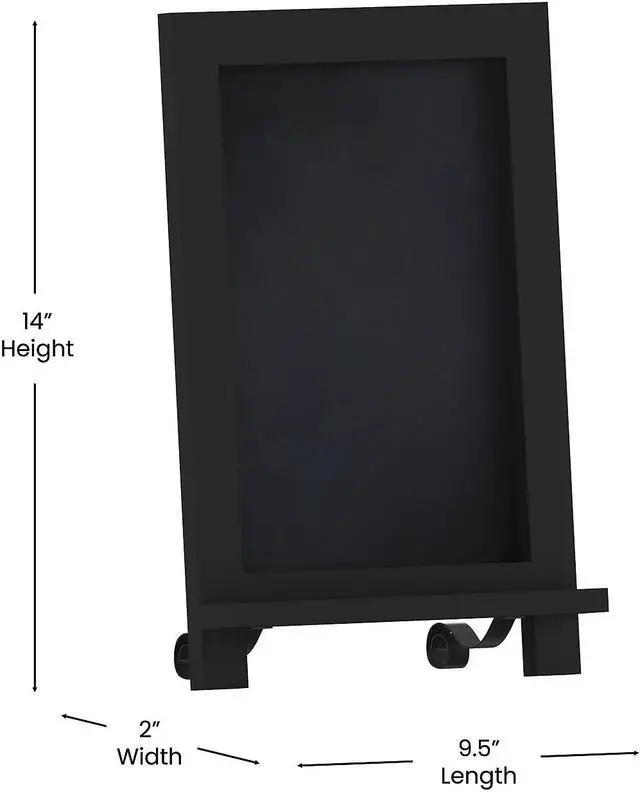 Alt view image 4 of 19 - Flash Furniture Canterbury Tabletop Magnetic Chalkboard Sign Black 9.5" x 14" (HFKHDGDIS222315)