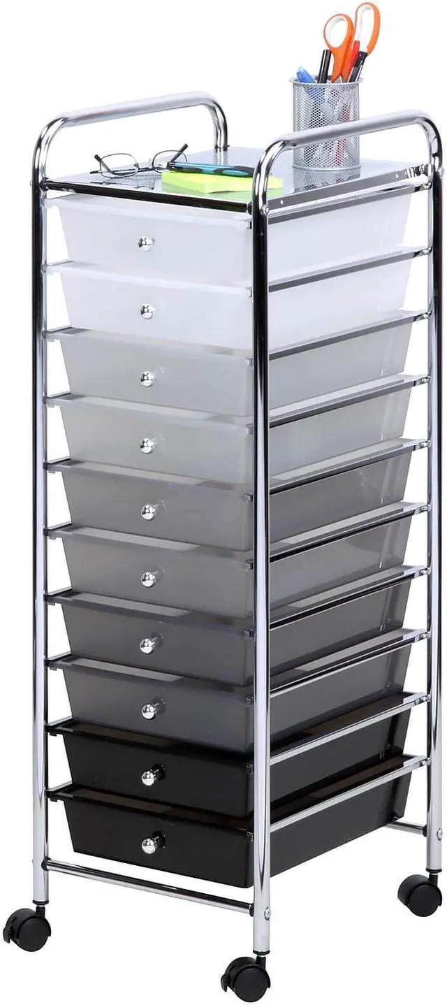 Alt view image 3 of 3 - Honey-Can-Do CRT-05255 10 Drawer Rolling Storage Cart