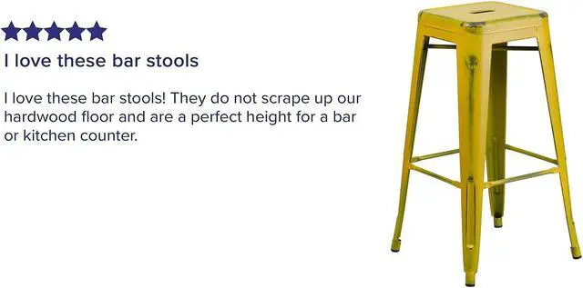 Alt view image 6 of 14 - Flash Furniture Commercial Grade 30" High Backless Distressed Yellow Metal Indoor-Outdoor Barstool 4 Pack (4ETBT350330YL)