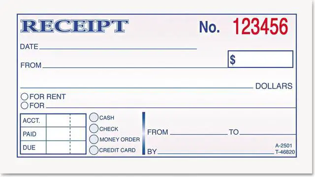 Main image of Tops Money and Rent Receipt Books 2-3/4 x 4 7/8 2-Part Carbonless 50 Sets/Book