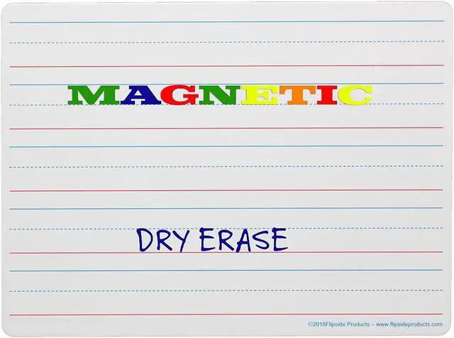 Alt view image 7 of 7 - Flipside Products Magnetic Dry Erase Board 9"x12" Ruled Red/Blue 10076