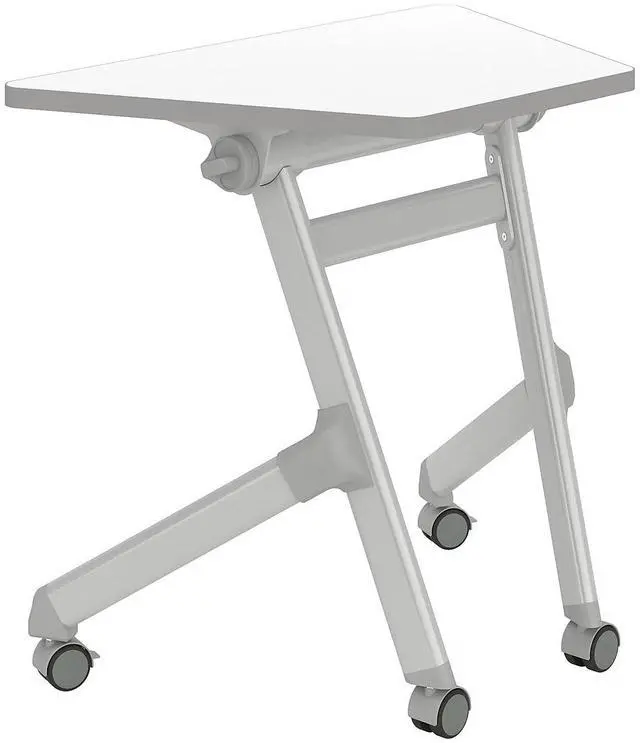 Main image of Safco 1226DE Learn Nesting Trapezoid Desk - 32.83" x 22.25" to 29.5" - White/Silver