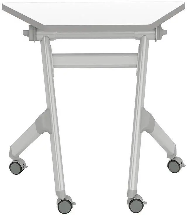 Alt view image 2 of 7 - Safco 1226DE Learn Nesting Trapezoid Desk - 32.83" x 22.25" to 29.5" - White/Silver