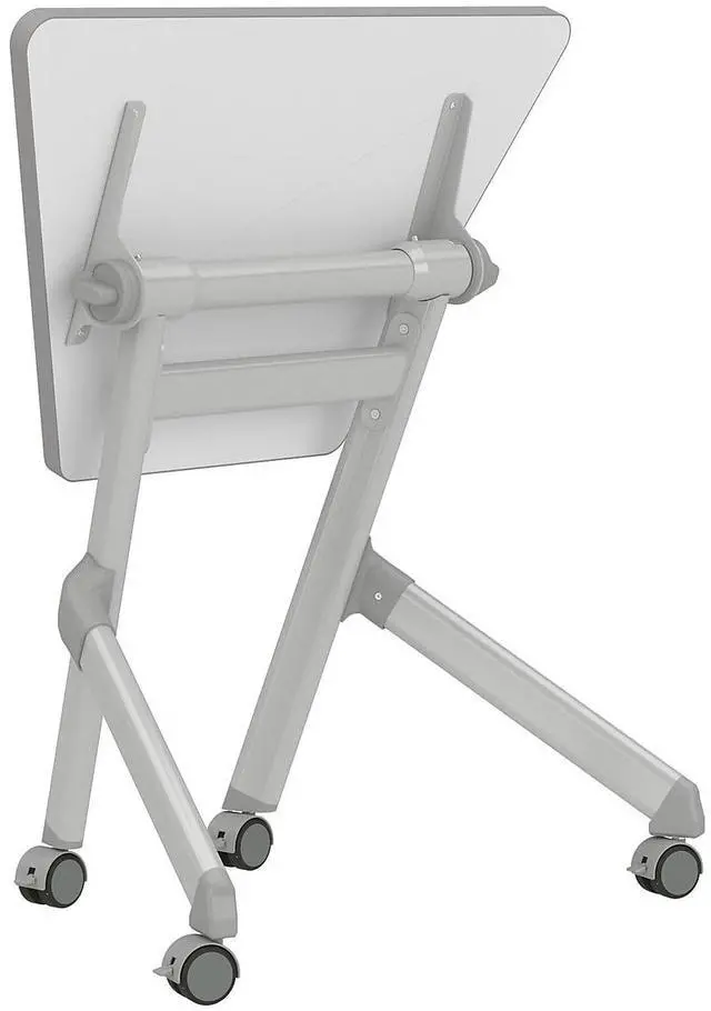 Alt view image 3 of 7 - Safco 1226DE Learn Nesting Trapezoid Desk - 32.83" x 22.25" to 29.5" - White/Silver