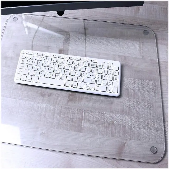 Alt view image 12 of 17 - Desktex Glaciermat Glass Desk Pad - 24" Width x 19" Depth - Clear FLRFCDE1924G
