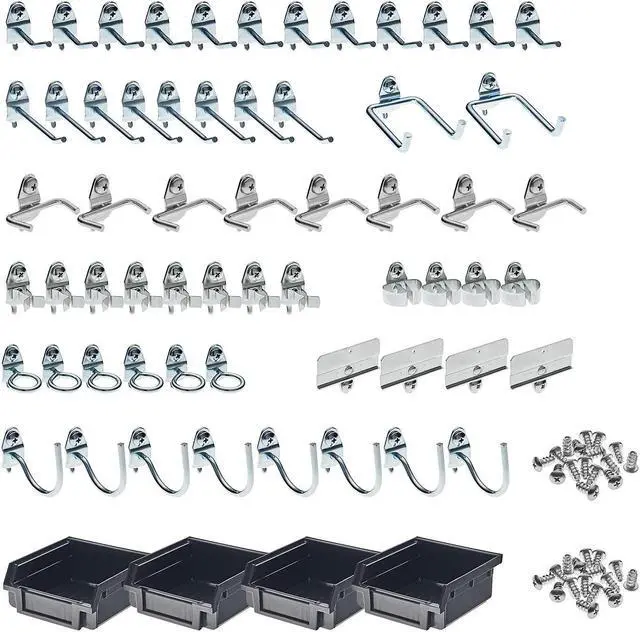 Alt view image 5 of 6 - Durahook Pegboard Hook Assortment Kit Silver Zinc Plated Steel  Steel 76964