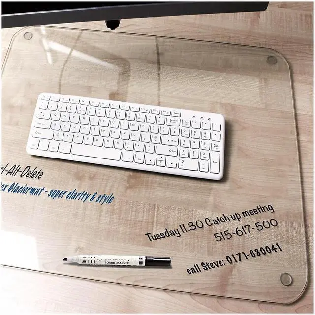Alt view image 15 of 17 - Desktex Glaciermat Glass Desk Pad - 24" Width x 19" Depth - Clear FLRFCDE1924G