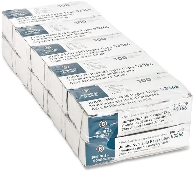 Alt view image 3 of 3 - Business Source Paper Clips Jumbo Nonskid 1000/PK Silver 53366