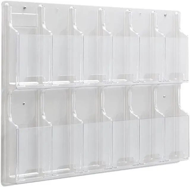 Main image of Safco Reveal Clear Literature Displays 12 Compartments 30 w x 2d x 20 1/4h Clear