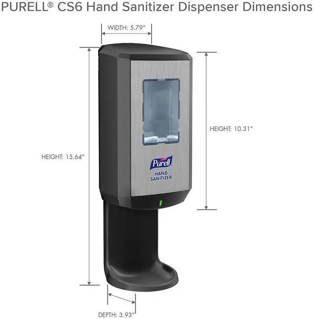 Alt view image 5 of 8 - PURELL CS 6 Automatic Wall Mounted Hand Sanitizer Dispenser Graphite (6524-01)