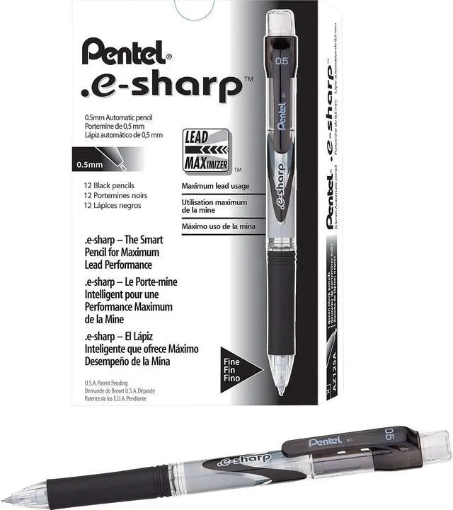 Alt view image 9 of 10 - Pentel .e-Sharp Mechanical Pencil .5 mm Black Barrel AZ125A