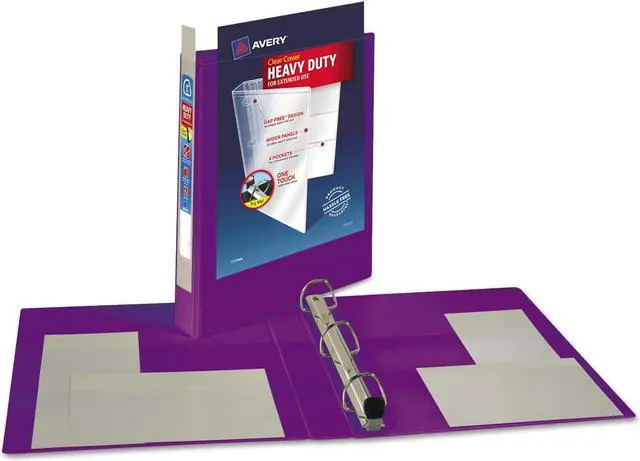 Alt view image 2 of 20 - Avery Heavy-Duty View Binder w/Locking EZD Rings 1" Cap Purple 79771
