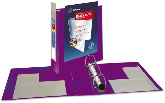 Alt view image 10 of 15 - Avery Heavy-Duty View Binder w/Locking EZD Rings 2" Cap Purple 79777
