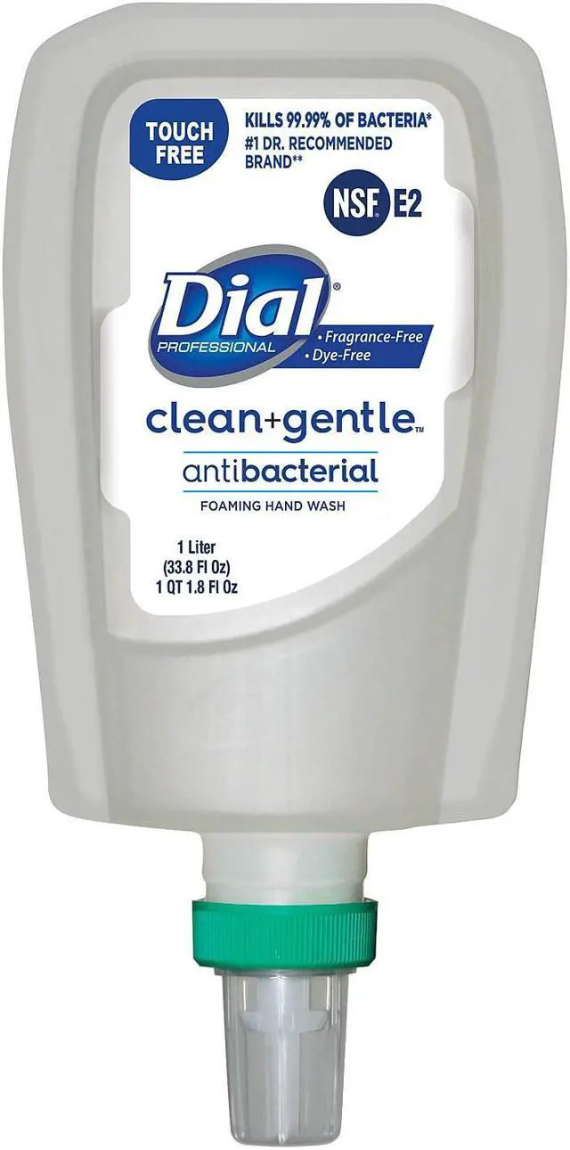 Main image of Dial Clean+Gentle Antibacterial Foaming Hand Wash Refill for FIT Touch Free Dispenser Fragrance Free 1 L 3/CT (DIA32106CT)