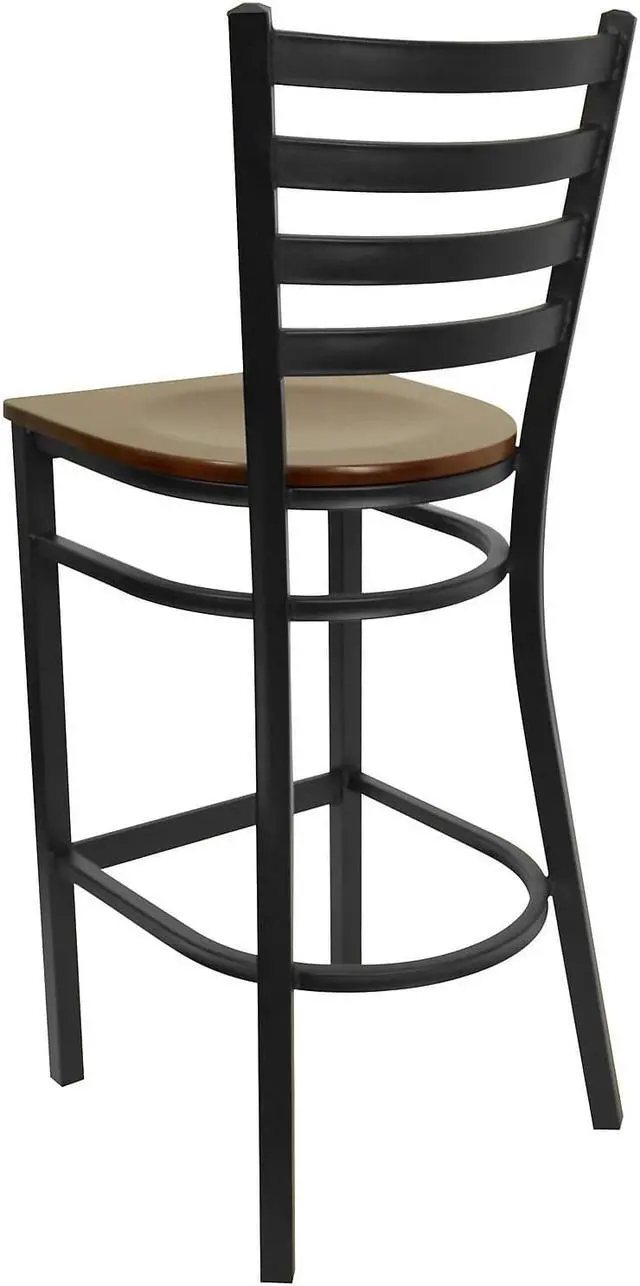 Alt view image 11 of 13 - 18" Table Height Stool, Stackable Backless Metal Indoor Dining Stool, Commercial Grade Restaurant Stool in Green - Set of 4