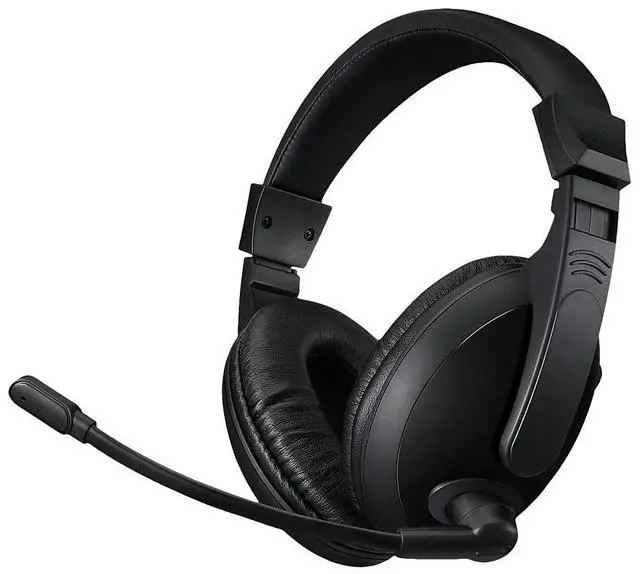 Alt view image 17 of 20 - Adesso Black Xtream H5U USB Connector Stereo USB Multimedia Headphone/Headset with Microphone