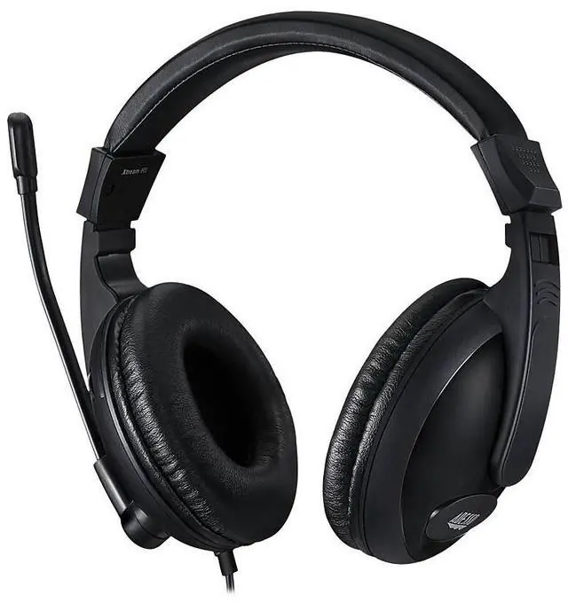 Alt view image 20 of 20 - Adesso Black Xtream H5U USB Connector Stereo USB Multimedia Headphone/Headset with Microphone