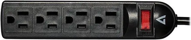 Alt view image 3 of 7 - V7 4-Outlet Home/Office Surge Protector 450 Joules Black SA0414B9N6