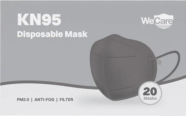 Alt view image 8 of 13 - WeCare Protective Disposable KN95 Face Mask, 5-Ply Layer (20 Individually Wrapped) - Dark Gray